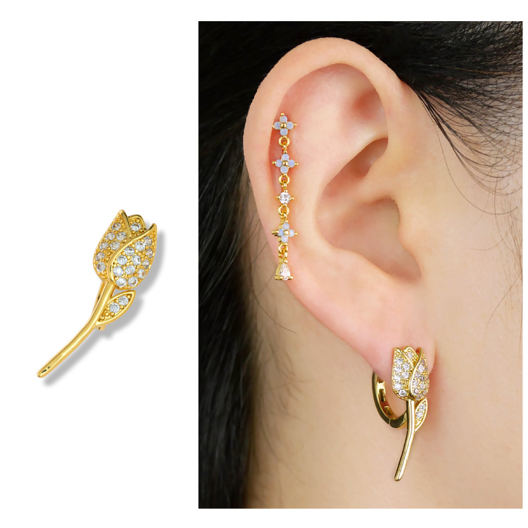 ボディピアス ワンタッチで装着 チューリップリング 18G ボディー 