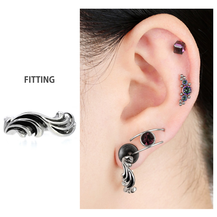 専用ページ　ピアス ボディピアス ワンタッチで装着 アラベスクシルバーリングピアス 20G