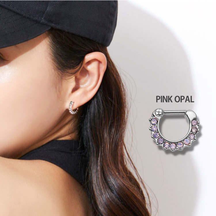 ボディピアス カチッと装着 ブリリアントソルリング/16G・14G ボディー